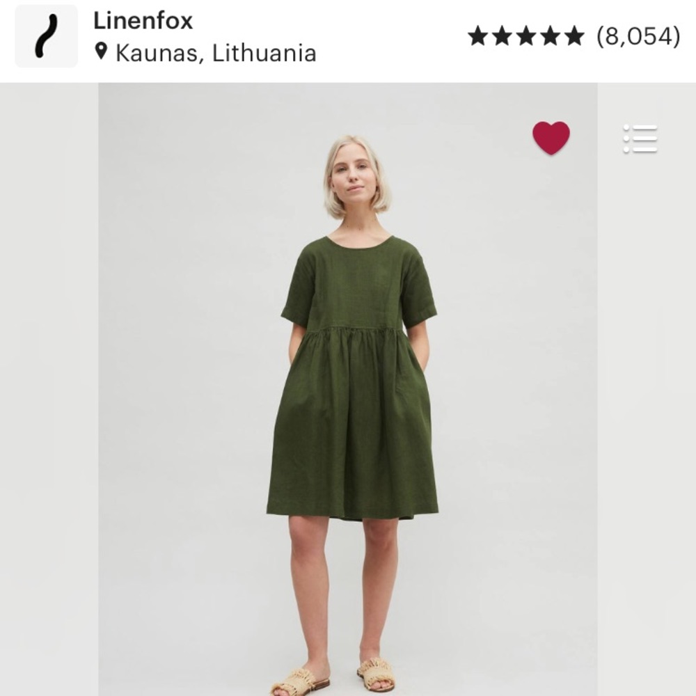 Linenfox ANNA dress in forest green